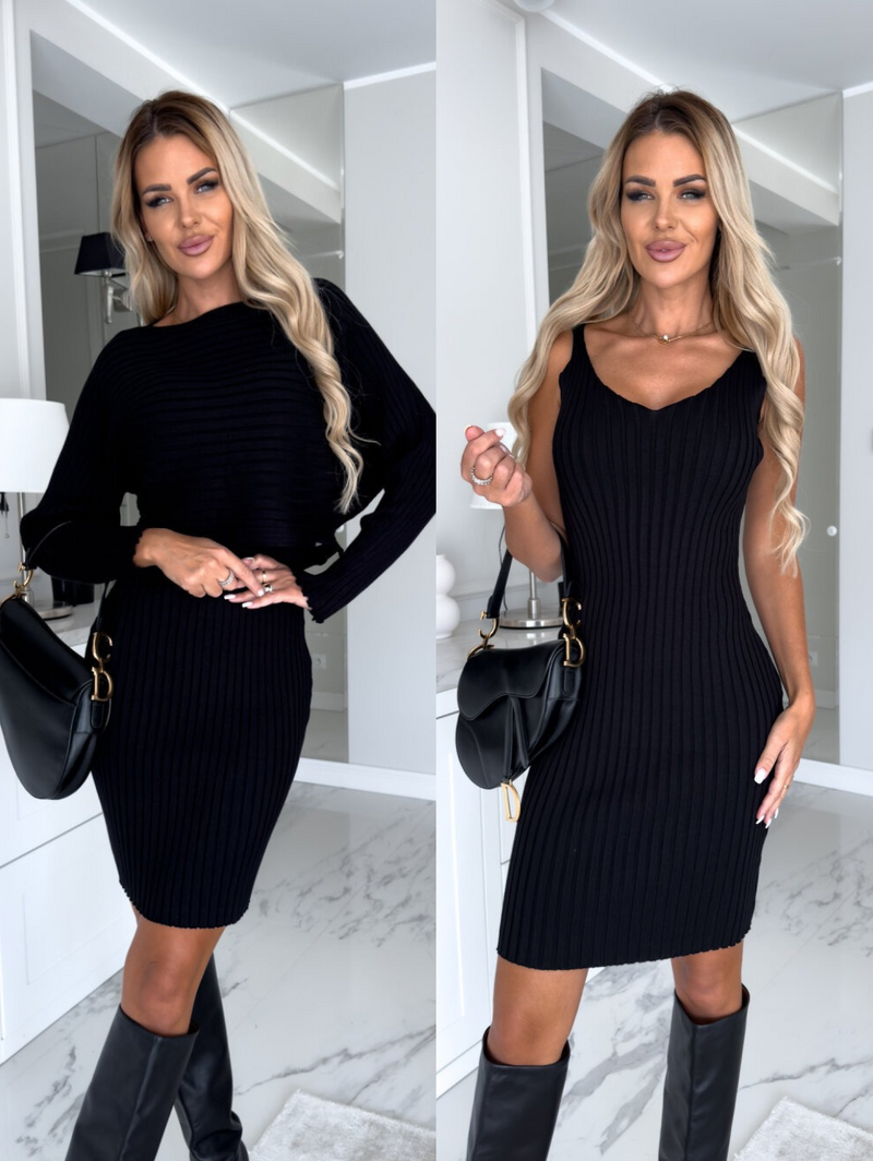 Jerah Elegantes Set ärmelloses Kleid mit passendem Pullover