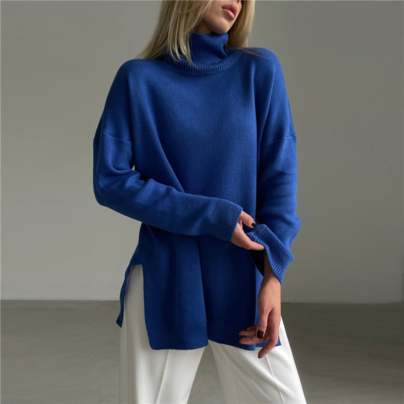 Nelia - Rollkragenpullover mit Seitenschlitz