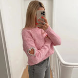 Rosemarie - Fashion Love Heart Hollow Out Pullover