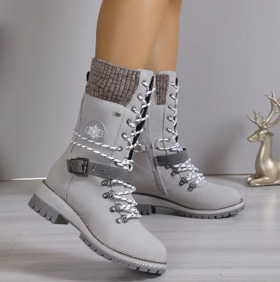 Nataly - Chic gestrickte halbhohe Stiefel