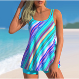 Heat Wave Sexy gestreifter Druck Tankini