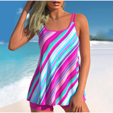 Heat Wave Sexy gestreifter Druck Tankini