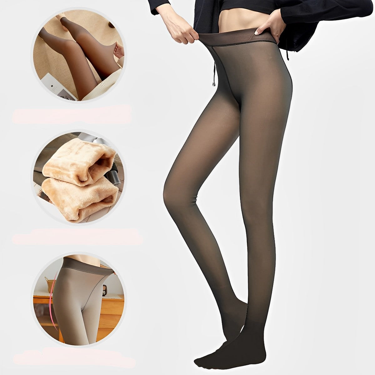 Sexy Thermal Fleece-Strumpfhose Grau 1