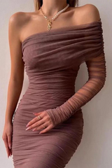 Freia - Diagonaler Ausschnitt Sexy Rückenfreies Kleid