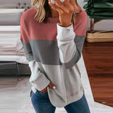 Leah - Trendy Blockfarben Pullover