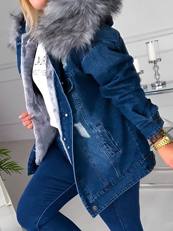 Lenka - Laurel Jeansjacke mit Pelz