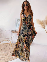 Abitha - Boho Kordelkleid mit tropischem Print