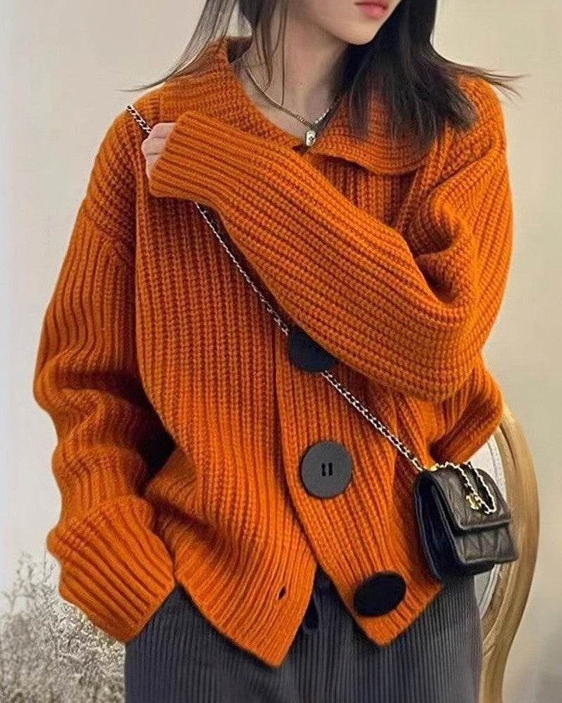 Marga - Orangefarbener Strickpulli