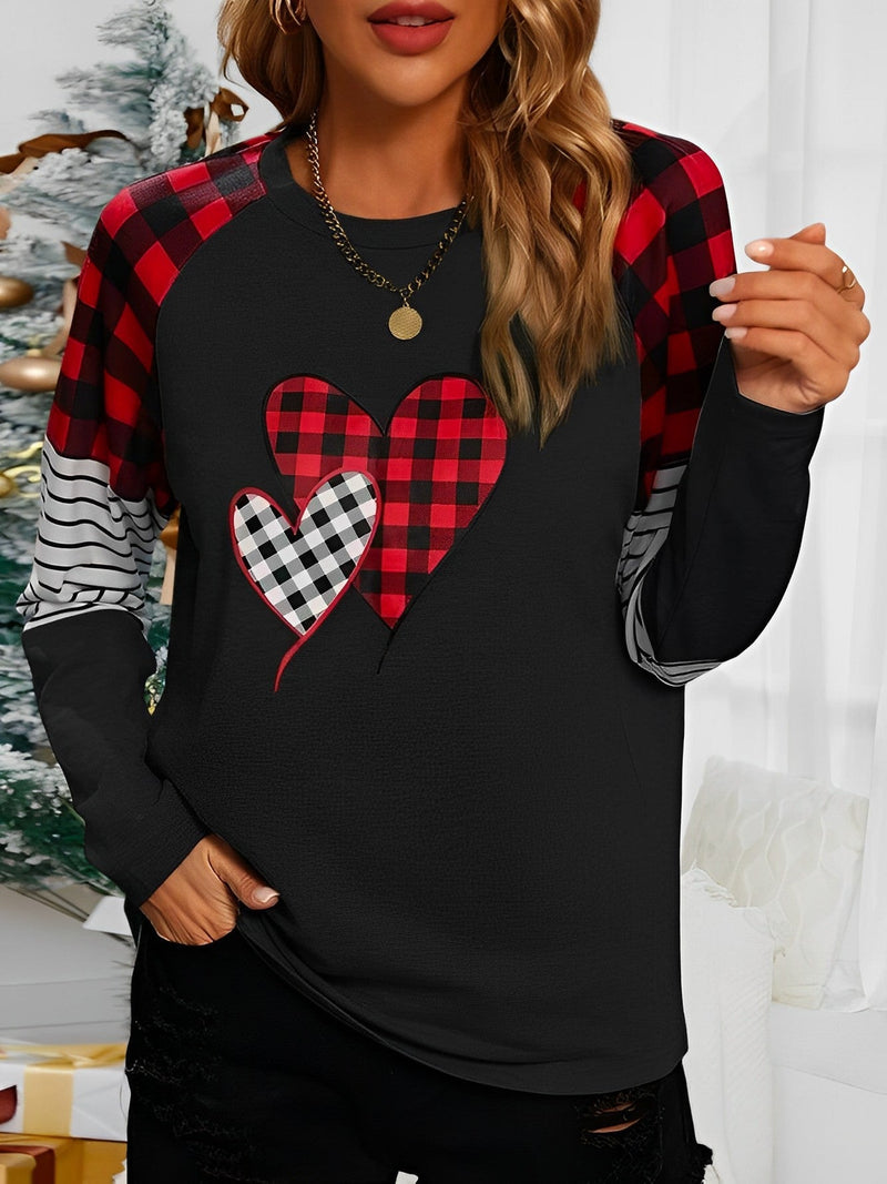Hearts Rundhalsausschnitt Block Sweatshirt