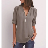 Chaira - Elegante V-Ausschnitt Bluse