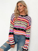 Nelly - Farbig bedruckter Strickpullover