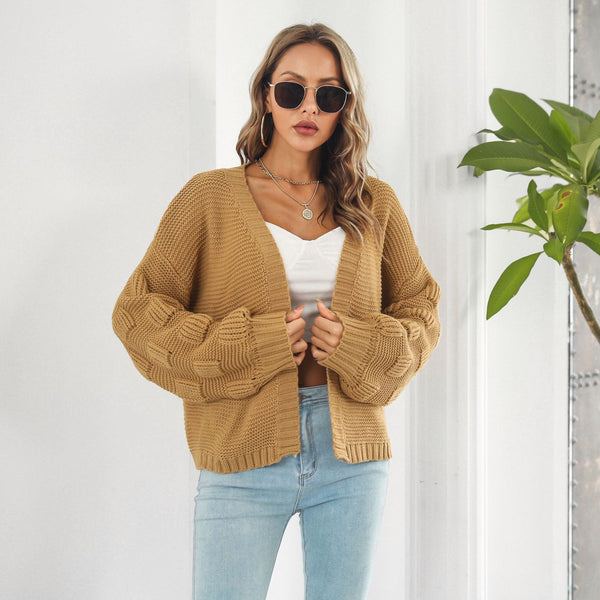 Ely - Schicke & gemütliche Strickjacke mit Puffärmeln