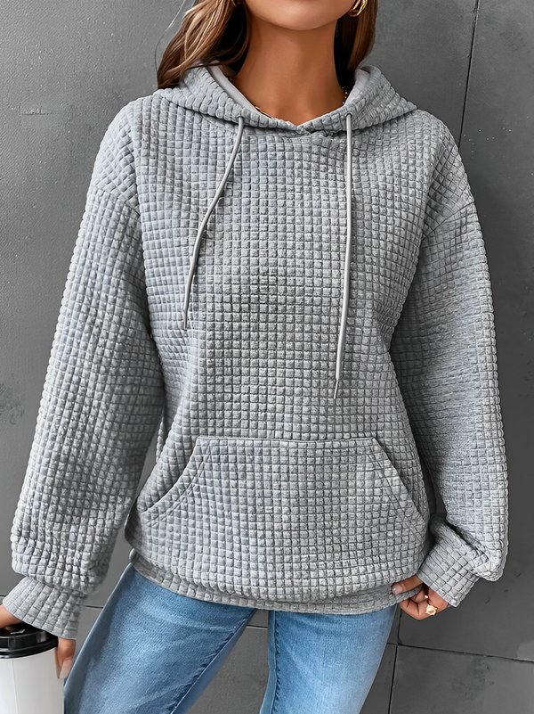 Dazzy Waffelstrick-Kapuzenpullover Sweatshirt