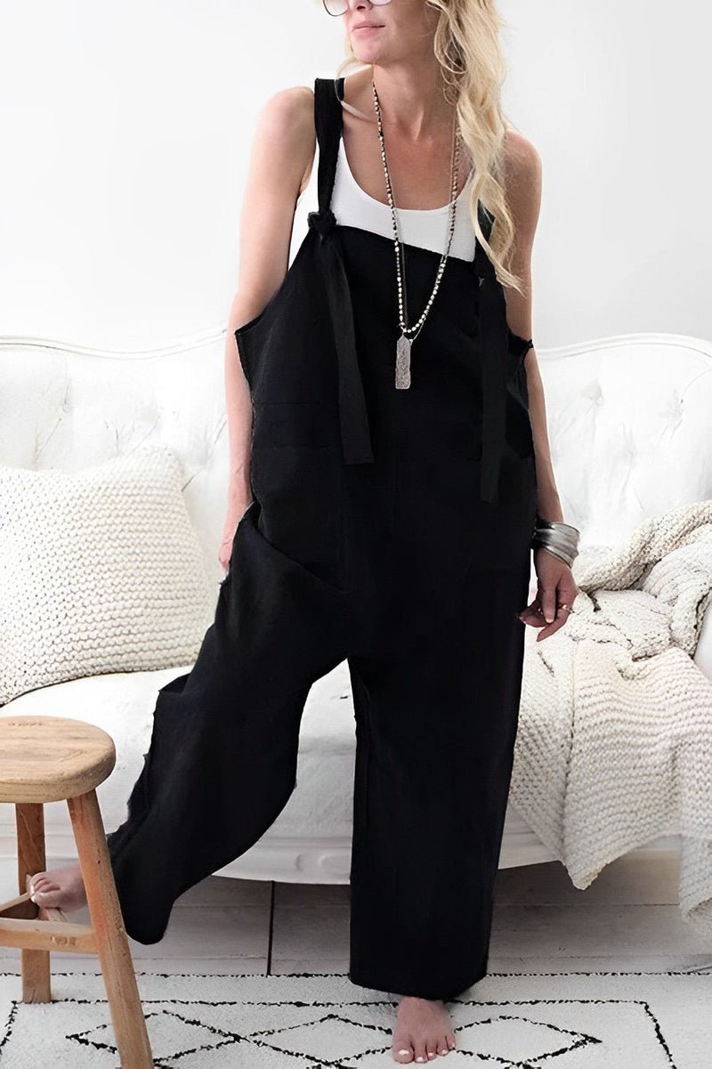 Yolly - Jumpsuit mit quadratischem Ausschnitt und Fronttasche