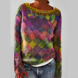 Diamond Bedruckter Lockerer Pullover