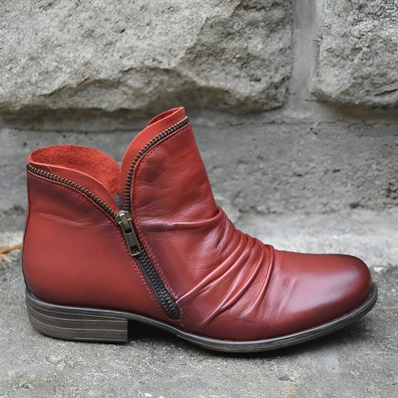 Harper Flache Lederstiefeletten