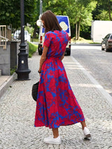 Dazzle - Floral Split Kleid mit Taillenschleife