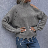 StraplessStyle - Hochgeschlossener Strickpullover Jersey