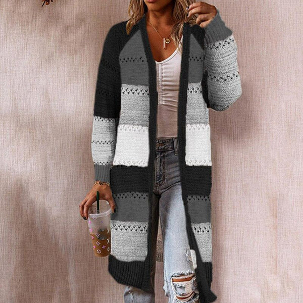 WinterCozy - Gestreifter Pullover Mantel