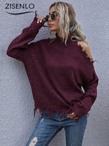 StraplessStyle - Hochgeschlossener Strickpullover Jersey