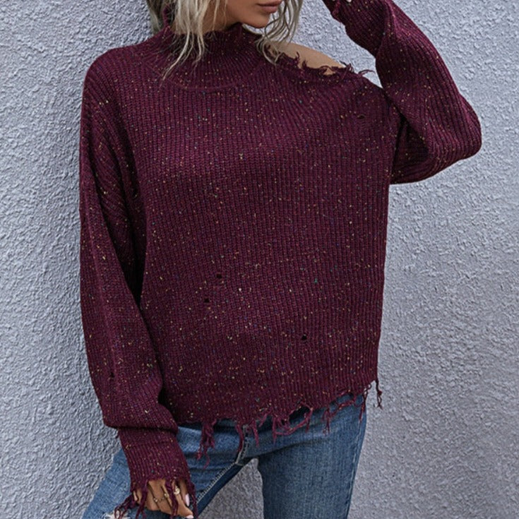 StraplessStyle - Hochgeschlossener Strickpullover Jersey