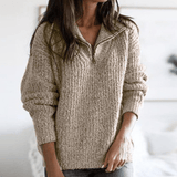 Miley Halber Reißverschluss Strickpullover