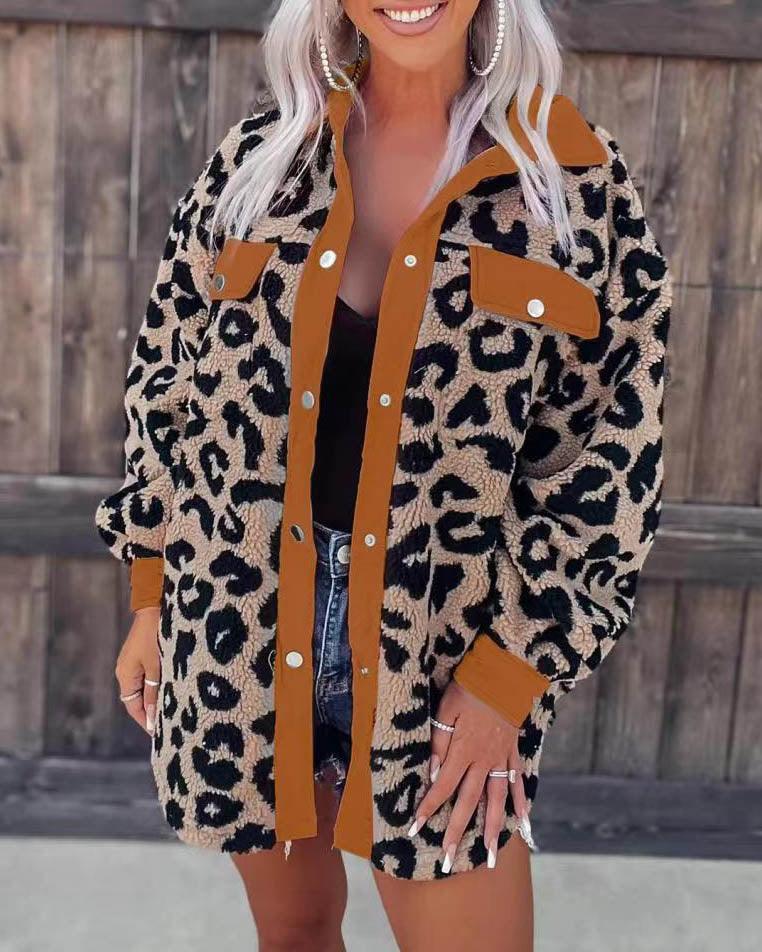 Izza - Leopardenhemd Lange Jacke