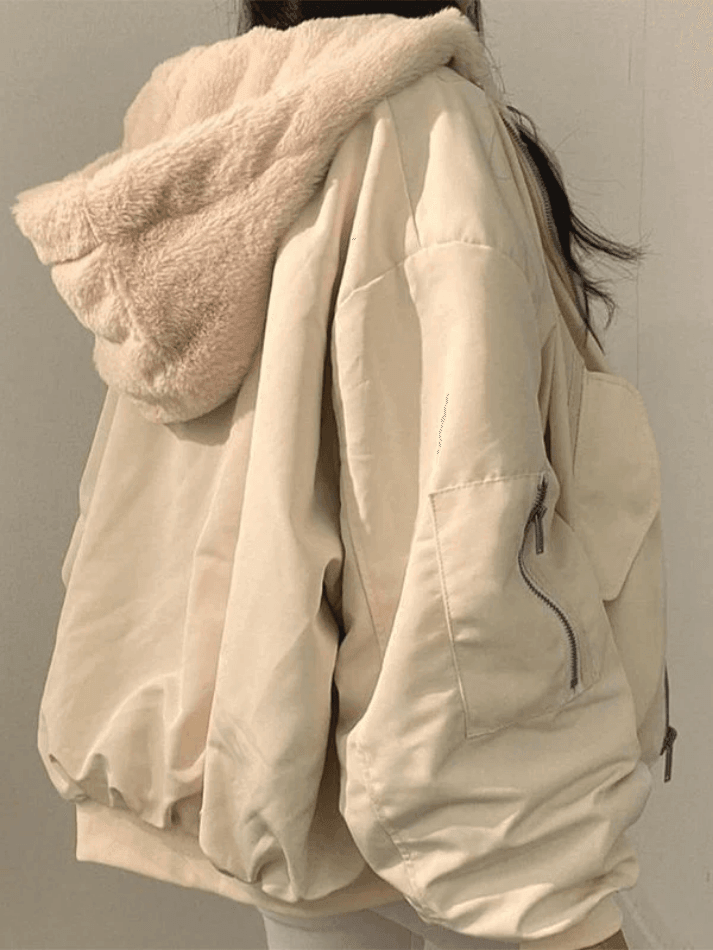 Janii - Wendbare Fleece-Jacke in Übergröße