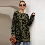 Riza - Langer modischer Leoparden-Pullover